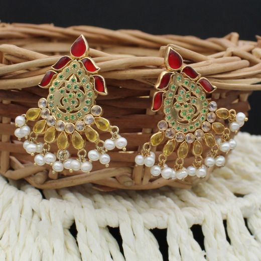 Traditional Silver Earrings With Stones
