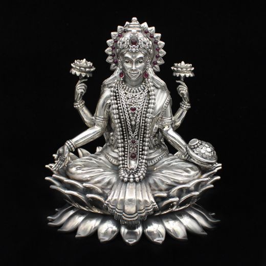 Silver Laxmi Idol Murti