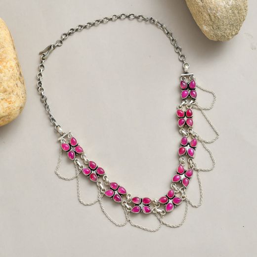 Sterling Silver Stone Necklace