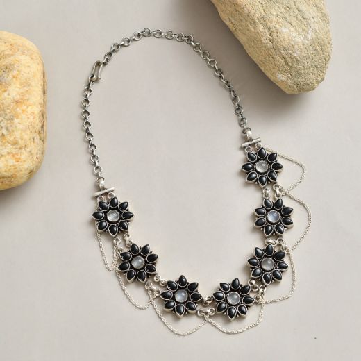Sterling Silver Floral Necklace