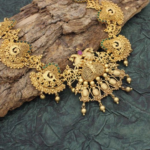 Gold Plated Rajasthani Silver Necklace