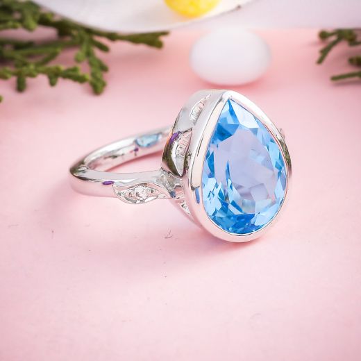 Blue Topaz 925 Sterling Silver Ring