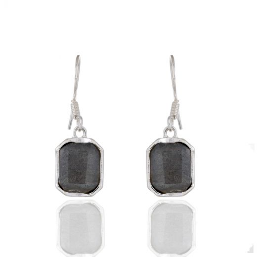 925 Silver Black Onyx Stone Earrings