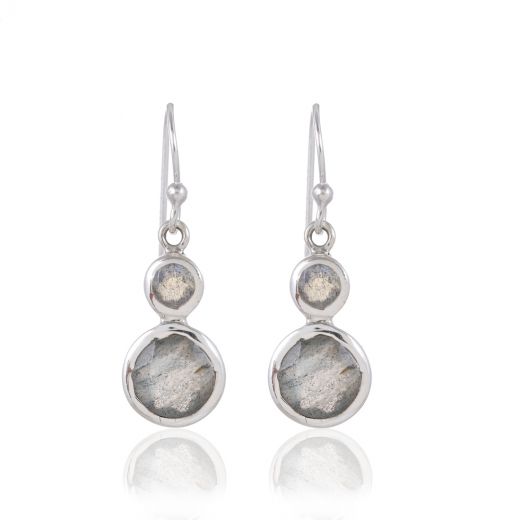 Sterling Silver Earrings ingrained with Labradorite Stone