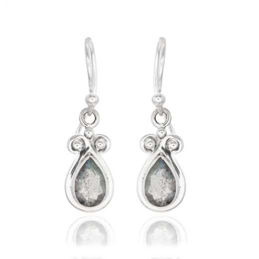 Labradorite Stone Silver Earrings